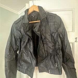 Kendall & Kylie Black faux moto Leather Jacket